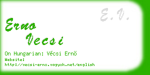 erno vecsi business card