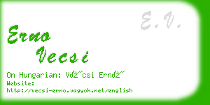 erno vecsi business card